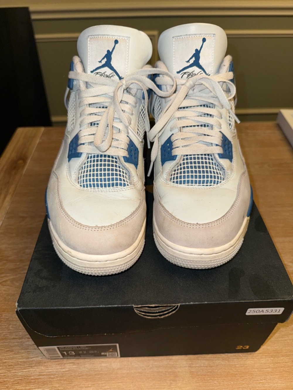 Jordan Retro Sneakers in White and Blue